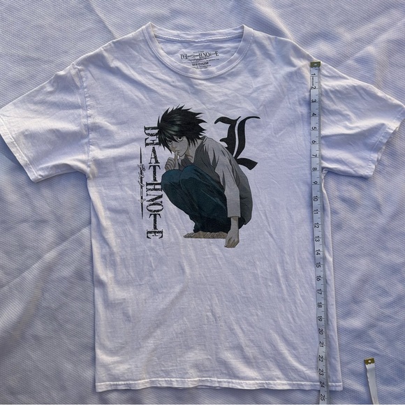 Death Note Anime Chill Squat Ryuzaki TShirt White Crewneck Short Sleeve Manga - Picture 13 of 14